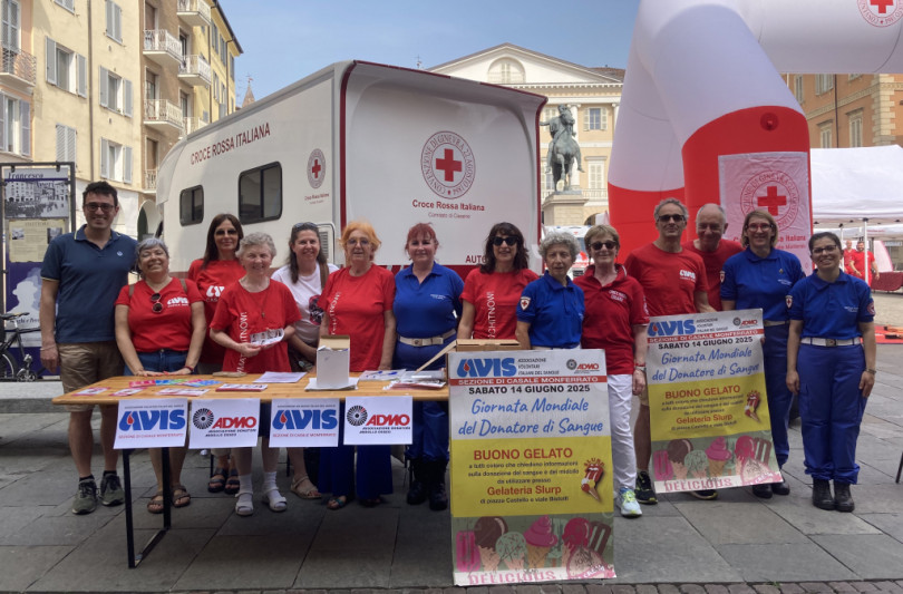 Giornata Mondiale del Donatore di Sangue in piazza Mazzini a Casale